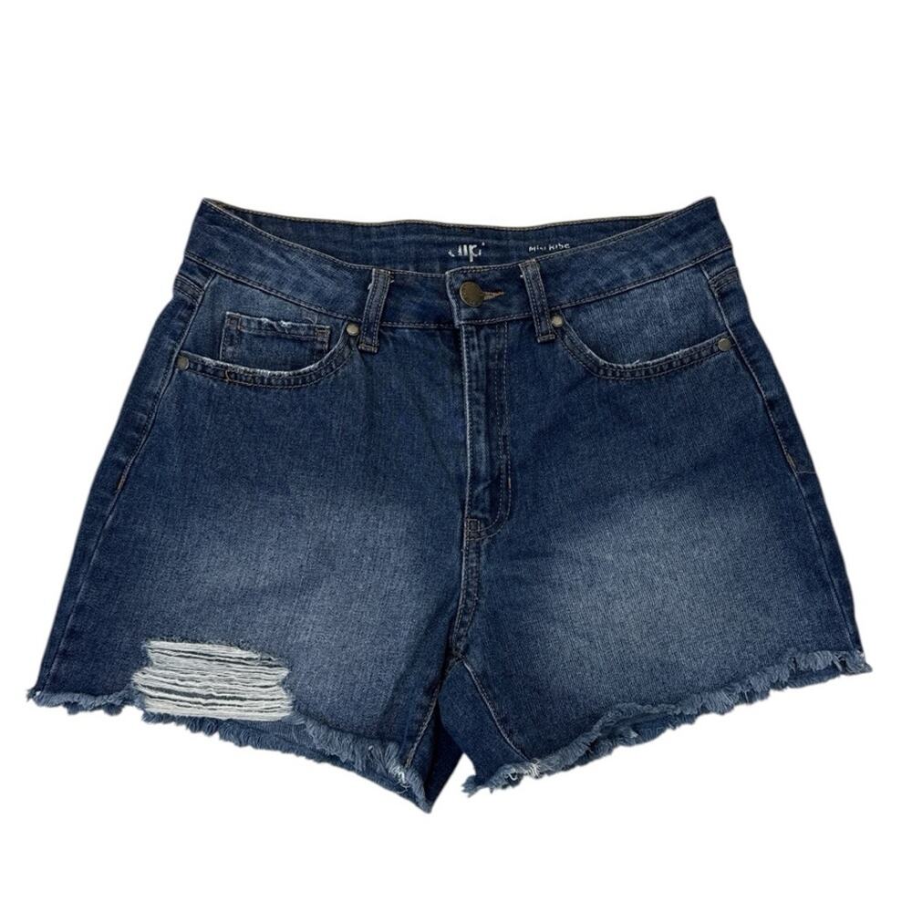 Denim Cut Off Jean Shorts Women’s size 6 mid rise distressed dark wash Dip